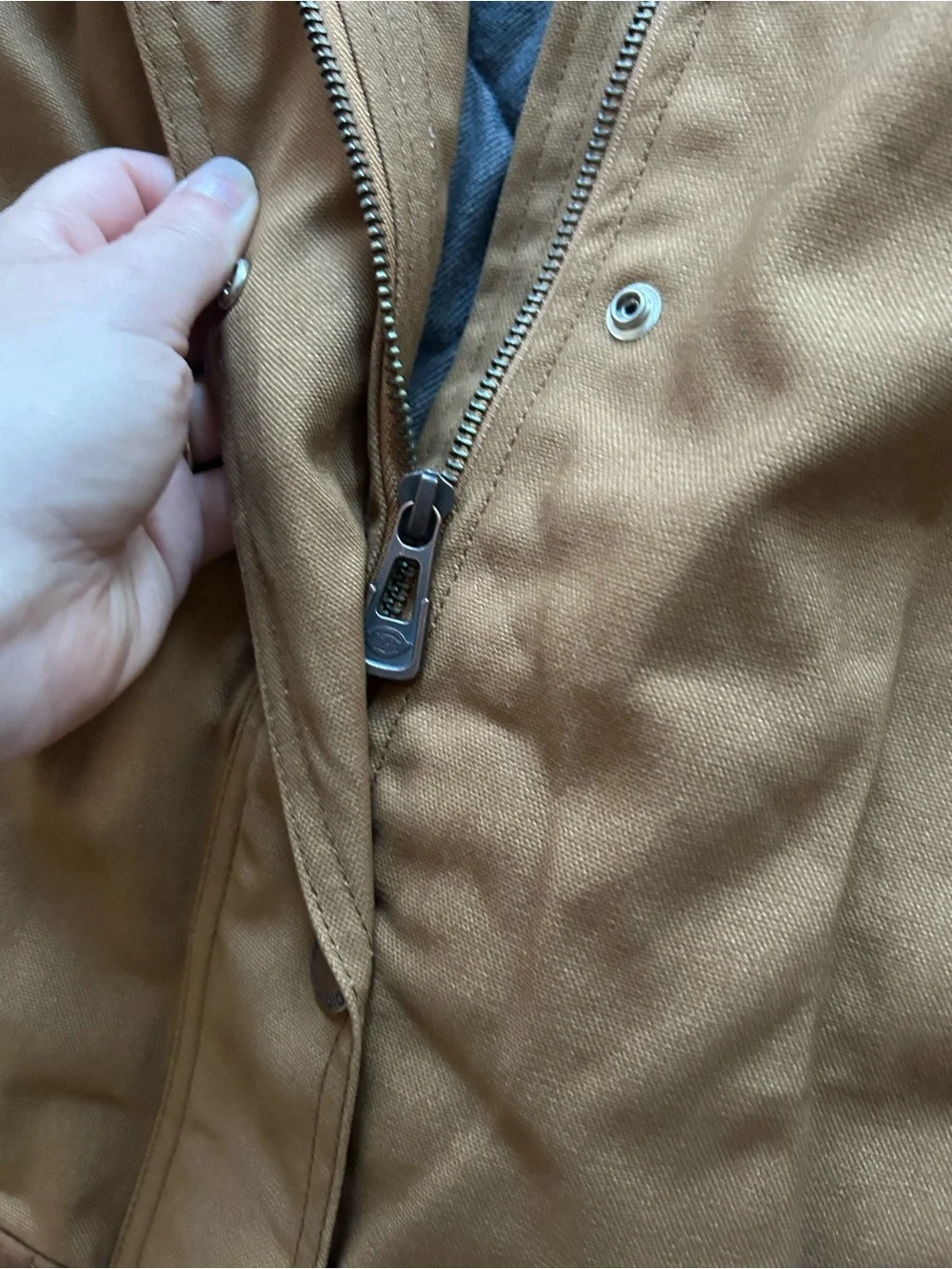 NWT Dickies brown tan women’s waxed canvas chores coat xl